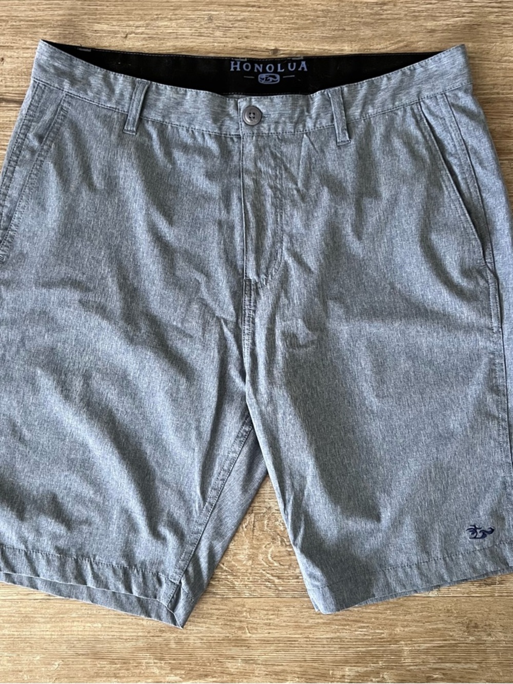 Honolua | Men's Casual Hawaiian Golf Shorts | Brushed Blue | Size 34 | Surf Co